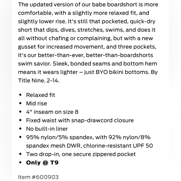 Title Nine Incrediboardie Swim Shorts 4” In Clementine NWT Sz 14 - Picture 13 of 16